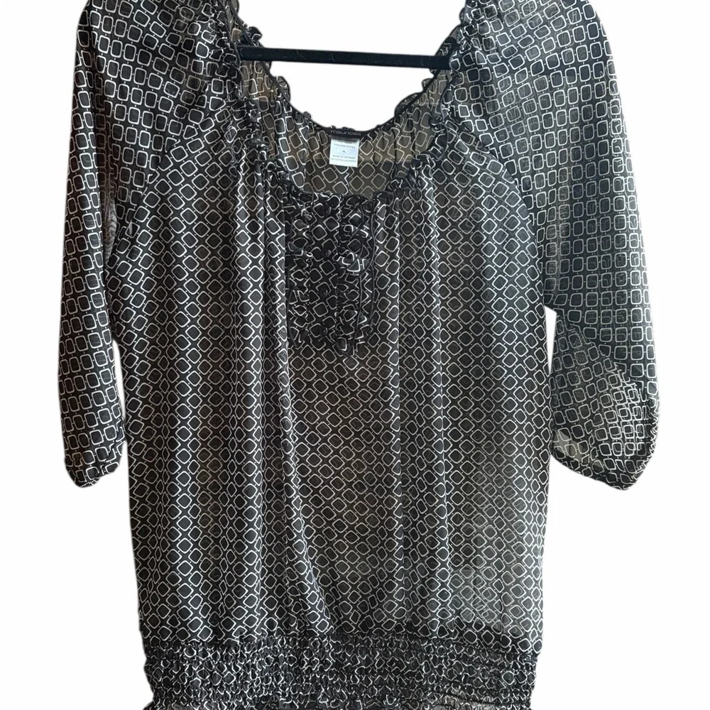 Maurices Black Geometric Blouse - Picture 2 of 5